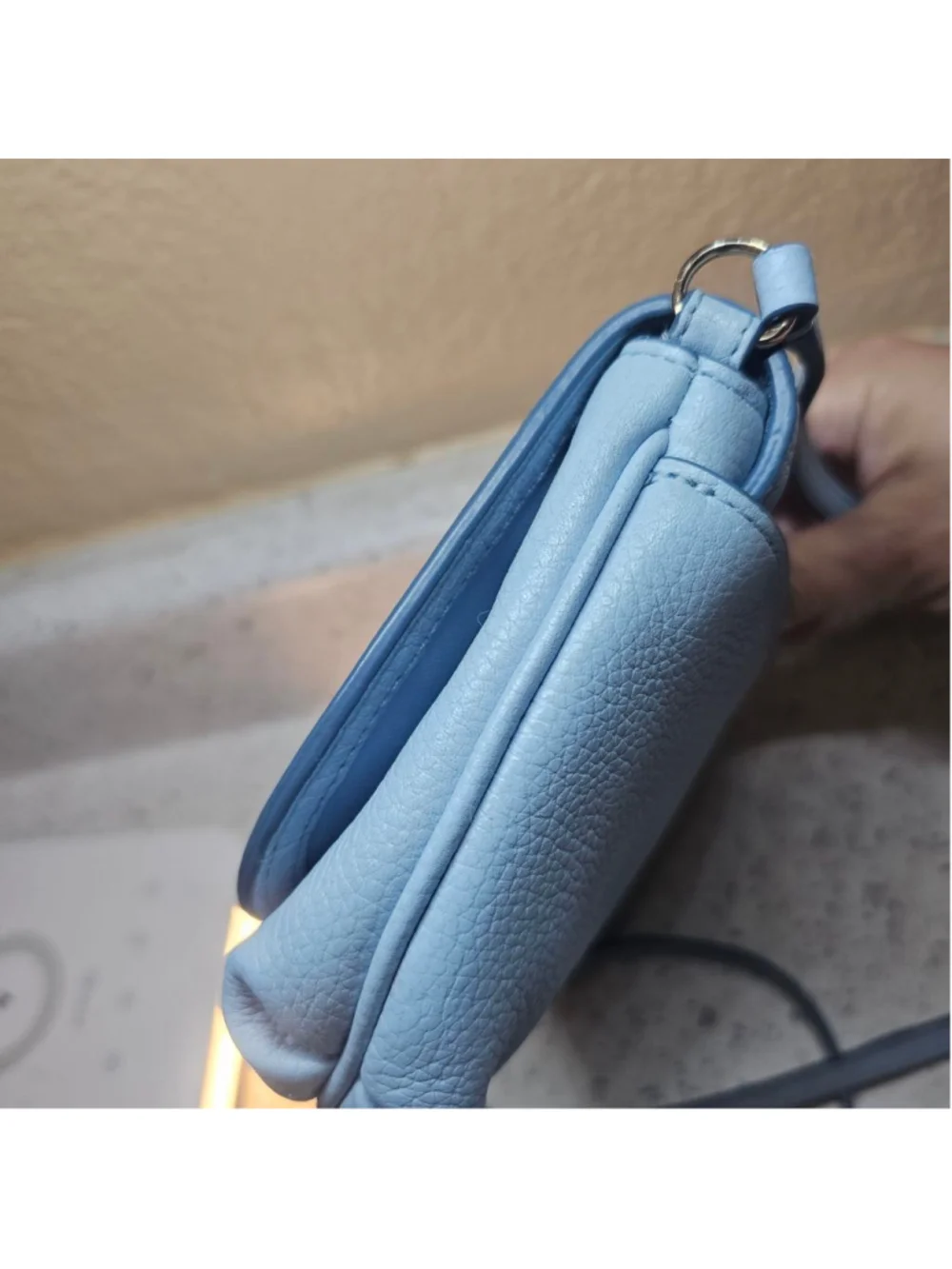 Coach Blue Pebbled Leather Turnlock Crossbody Bag